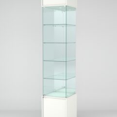 Витрина СИМВОЛ №3-2 (задняя стенка - зеркало), Белый