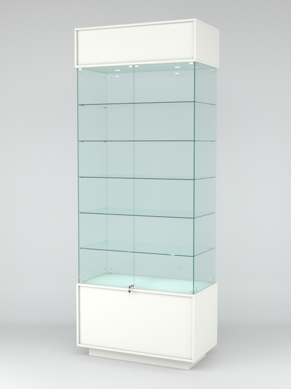 Витрина СИМВОЛ №4-1 (задняя стенка - стекло), Белый