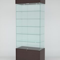 Витрина СИМВОЛ №4-1 (задняя стенка - стекло), Дуб Венге