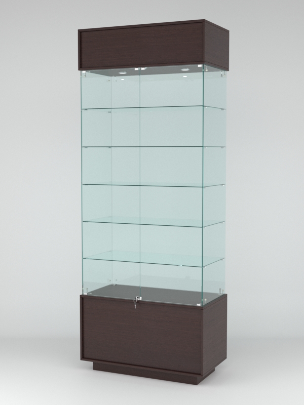 Витрина СИМВОЛ №4-1 (задняя стенка - стекло), Дуб Венге