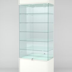 Витрина СИМВОЛ №4-2 (задняя стенка - зеркало), Белый