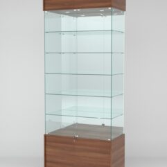 Витрина СИМВОЛ №4-2 (задняя стенка - зеркало), Орех