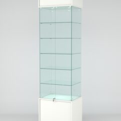 Витрина СИМВОЛ №5-1 (задняя стенка - стекло), Белый