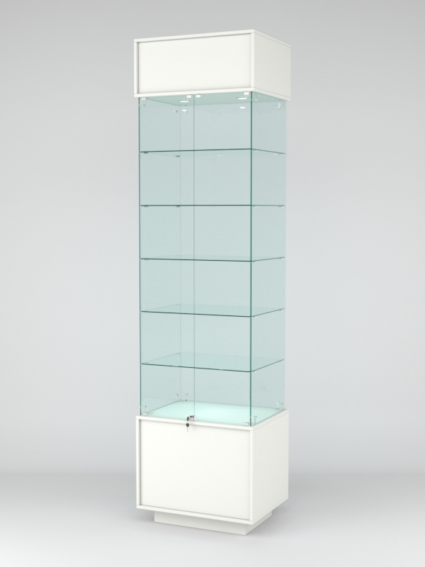 Витрина СИМВОЛ №5-1 (задняя стенка - стекло), Белый