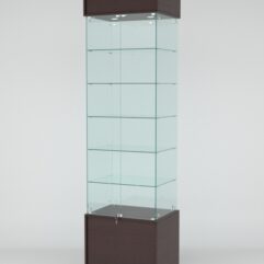 Витрина СИМВОЛ №5-1 (задняя стенка - стекло), Дуб Венге