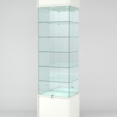 Витрина СИМВОЛ №5-2 (задняя стенка - зеркало), Белый