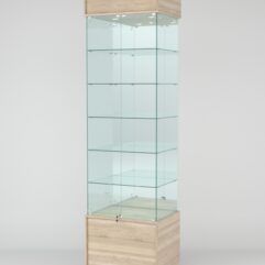 Витрина СИМВОЛ №5-2 (задняя стенка - зеркало), Дуб Сонома