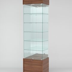 Витрина СИМВОЛ №5-2 (задняя стенка - зеркало), Орех