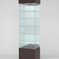 Витрина СИМВОЛ №5-2 (задняя стенка - зеркало), Дуб Венге