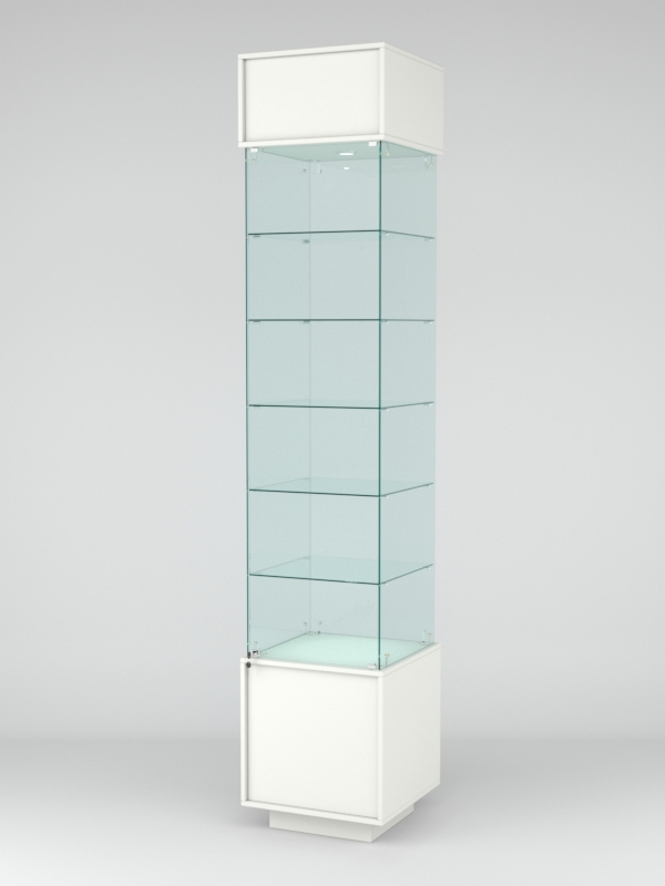 Витрина СИМВОЛ №6-1 (задняя стенка - стекло), Белый