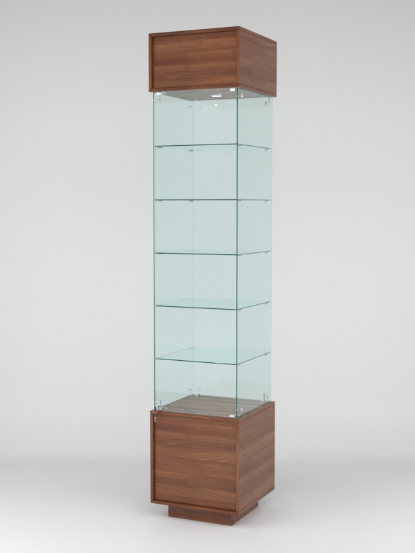 Витрина СИМВОЛ №6-1 (задняя стенка - стекло), Орех