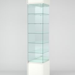 Витрина СИМВОЛ №6-2 (задняя стенка - зеркало), Белый