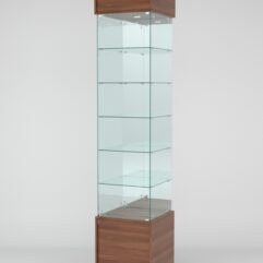 Витрина СИМВОЛ №6-2 (задняя стенка - зеркало), Орех