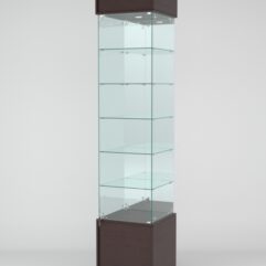 Витрина СИМВОЛ №6-2 (задняя стенка - зеркало), Дуб Венге