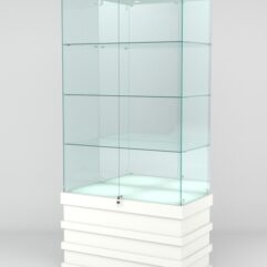 Витрина ФУРИЯ №1-2 (задняя стенка - зеркало), Белый