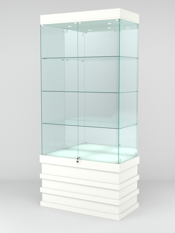 Витрина ФУРИЯ №1-2 (задняя стенка - зеркало), Белый
