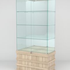 Витрина ФУРИЯ №1-2 (задняя стенка - зеркало), Дуб Сонома