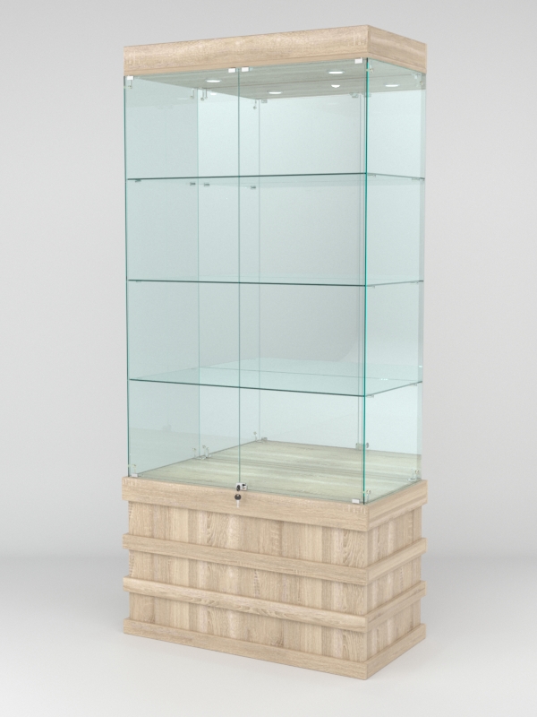 Витрина ФУРИЯ №1-2 (задняя стенка - зеркало), Дуб Сонома