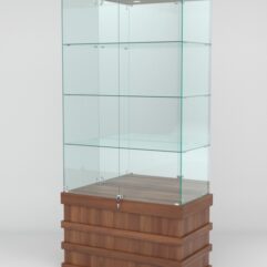 Витрина ФУРИЯ №1-2 (задняя стенка - зеркало), Орех