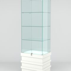 Витрина ФУРИЯ №2-1 (задняя стенка - стекло), Белый