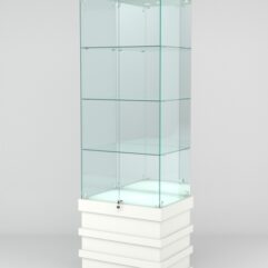 Витрина ФУРИЯ №2-2 (задняя стенка - зеркало), Белый