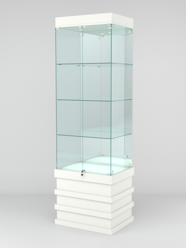 Витрина ФУРИЯ №2-2 (задняя стенка - зеркало), Белый