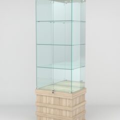 Витрина ФУРИЯ №2-2 (задняя стенка - зеркало), Дуб Сонома