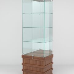 Витрина ФУРИЯ №2-2 (задняя стенка - зеркало), Орех