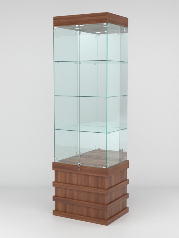 Витрина ФУРИЯ №2-2 (задняя стенка - зеркало), Орех