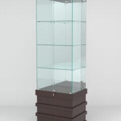 Витрина ФУРИЯ №2-2 (задняя стенка - зеркало), Дуб Венге