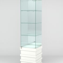 Витрина ФУРИЯ №3-2 (задняя стенка - зеркало), Белый