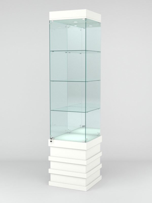 Витрина ФУРИЯ №3-2 (задняя стенка - зеркало), Белый