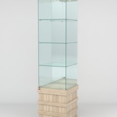 Витрина ФУРИЯ №3-2 (задняя стенка - зеркало), Дуб Сонома