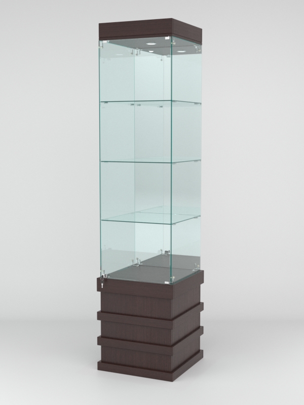 Витрина ФУРИЯ №3-2 (задняя стенка - зеркало), Дуб Венге