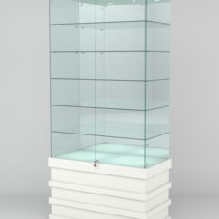 Витрина ФУРИЯ №4-2 (задняя стенка - зеркало), Белый