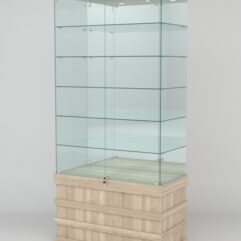 Витрина ФУРИЯ №4-2 (задняя стенка - зеркало), Дуб Сонома