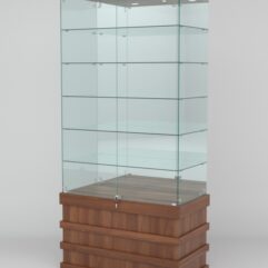 Витрина ФУРИЯ №4-2 (задняя стенка - зеркало), Орех