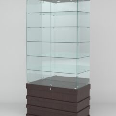 Витрина ФУРИЯ №4-2 (задняя стенка - зеркало), Дуб Венге