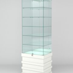 Витрина ФУРИЯ №5-2 (задняя стенка - зеркало), Белый