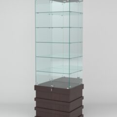 Витрина ФУРИЯ №5-2 (задняя стенка - зеркало), Дуб Венге