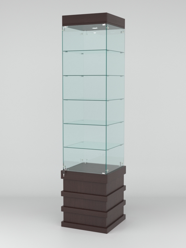 Витрина ФУРИЯ №6-1 (задняя стенка - стекло), Дуб Венге