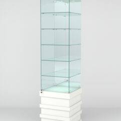 Витрина ФУРИЯ №6-2 (задняя стенка - зеркало), Белый