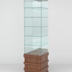 Витрина ФУРИЯ №6-2 (задняя стенка - зеркало), Орех