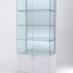 Витрина АСТЕРИЯ №7 (с дверками, задняя стенка - зеркало), Серый