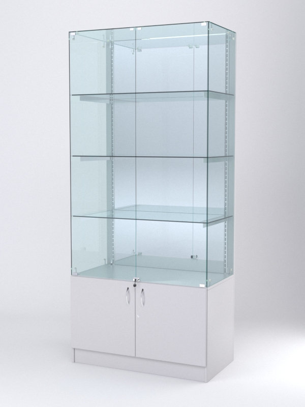 Витрина АСТЕРИЯ №7 (с дверками, задняя стенка - зеркало), Серый