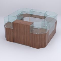 Торговый островок для косметики и парфюмерии ШАНЕЛЬ №2, Орех