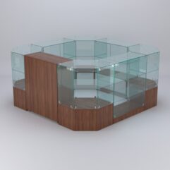 Торговый островок для косметики и парфюмерии ШАНЕЛЬ №10, Орех