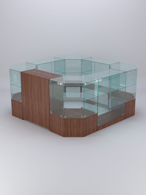 Торговый островок для косметики и парфюмерии ШАНЕЛЬ №10, Орех