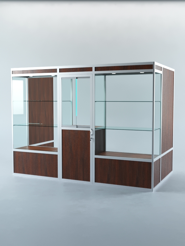 Павильон торговый из профиля пристенный №1а, Орех