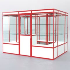 Павильон торговый из профиля островной №1а, Белый + Красный